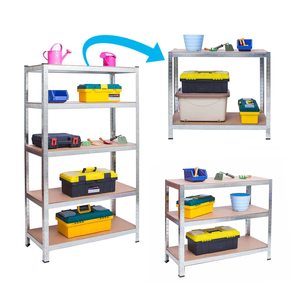 Korozyona Dayanıklı Galvanizli Gri Demir Tel Örgü Raf 1.5mm Raflı Civatalı Çelik Depolama Çözümü - Product Image 6
