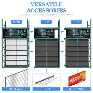 Club Store Gondola Shelving with Heavy Duty Hooks Supermarket <b>Shelves</b> <b>Metal</b> Use Hardware Tools Display Rack - Product Image 2