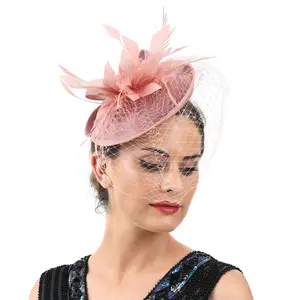 Tasarımcı Hawaiian Fascinators şapkalar moda Sinamay kilise şapka düğün tema parti bere başlık kadınlar bayanlar için