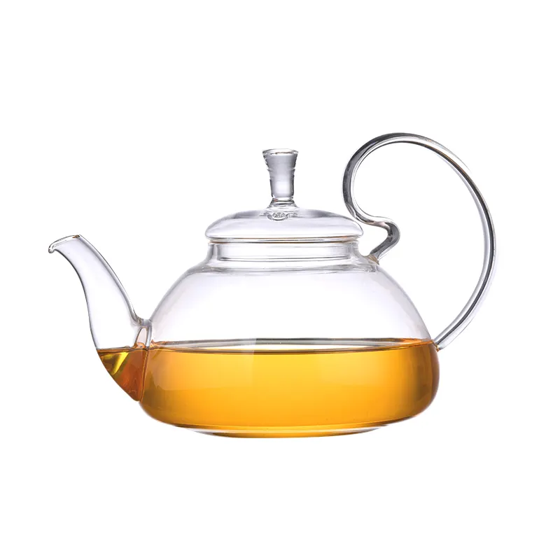 clear stovetop microwave safe direct heating glass gooseneck teapot with steel infuser stain steel filter