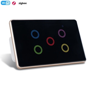 Interrupteur tactile ZIGBEE LAPU SAA Australie 5 gang 220V, panneau en verre trempé, interrupteur mural WiFi, Alexa Smart Home Remote - Product Image 4