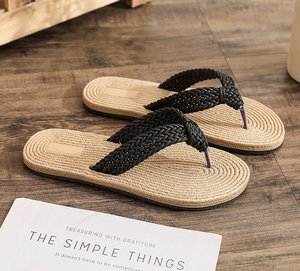 Novedad de verano, sandalias de alpargata para mujer, cuerda de cáñamo, ropa exterior EVA, <span class=keywords><strong>chanclas</strong></span> planas, plataforma, tendencia de moda de playa - Product Image 2