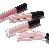 Base de gloss à lèvres naturelle non marquée, gel transparent, gloss à lèvres pailleté avec applicateur blanc, tubes de gloss à lèvres crémeux, fini mat brillant, maquillage liquide