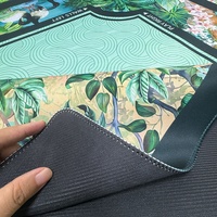 Tapis de mahjong antidérapant sur le thème de la faune de la jungle, carré de 31,5 pouces, couverture de table insonorisante pour poker, dominos, jeux de cartes