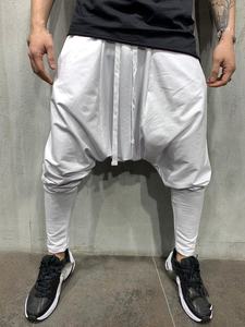 남자의 새로운 힙합 트렌드 바지 유럽과 미국 느슨한 단색 작은 발 거리 스포츠 레저 하렘 바지 - Product Image 6