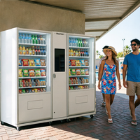 Distributeur automatique de boissons et de collations commercial avec SDK, acceptant cartes de crédit et pièces, options multiples