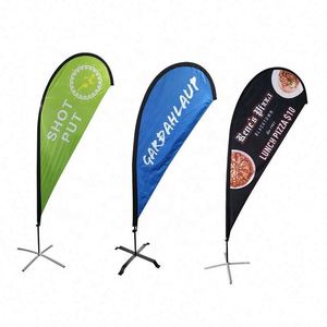 Bannière publicitaire extérieure personnalisée en forme de goutte d'eau, support de bannière de plage avec impression de logo - Product Image 1
