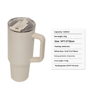 Modern 40 Oz Adventure Stainless Steel Double Wall Vacuum Travel Coffee <b>Mug</b> Custom 40Oz Tumbler PC Handle Hot Thermal Insulation - Product Image 6