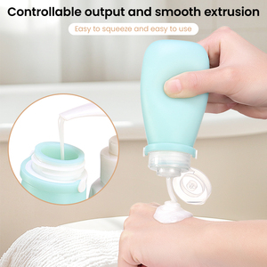 Silicone <b>Travel</b> Size Squeeze <b>Bottles</b> Kit 4 in 1, TSA Approved Leak Proof <b>Refillable</b> Liquid Dispenser for Cosmetic Lotion - Product Image 3