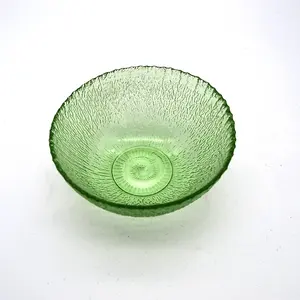 בציר זכוכית קערת ירוק זכוכית קערת סט זכוכית פירות סלט קערת למטבח