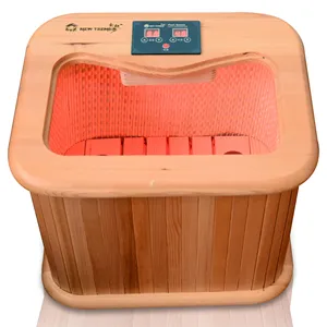 Xách Tay Bằng Gỗ Surf Thermostat Sauna Foot Bucket Đối Với Chăm Sóc Chân Với Jade Stones Và Massage