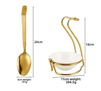 Cuillère de service commerciale TIANXING en acier inoxydable 304, écumoire à soupe dorée, pince alimentaire pour buffet et restauration