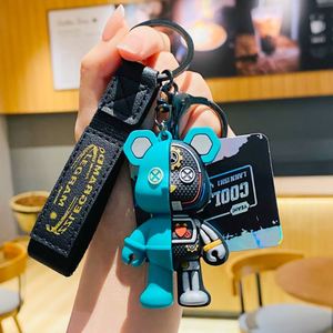 Cartoon Funny Half Body Robot Mechanical Bear Keychain Fashion Punk Animal Keyring Car <b>Bag</b> Pendant Key Chains Couple <b>Gift</b> - Product Image 3