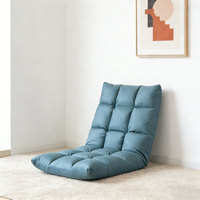 Chaise de sol pliante, une place, réglable sur 5 niveaux, convertible, confortable, pour la méditation, rembourrée en velours et coton