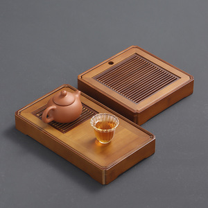 New Chinese style bamboo <b>tea</b> <b>tray</b>, simple single-person Kung Fu <b>tea</b> set, <b>tea</b> sea, water storage rectangular <b>tray</b>, small <b>tea</b> - Product Image 2