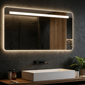 Miroir LED mural de style européen, tendance 2025, rectangulaire, en alliage d'aluminium, avec interrupteur tactile, moderne et éclairé pour salle de bain - Product Image 3
