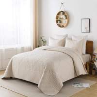 Parure de lit matelassée en microfibre, style moderne, douce et respirante, couvre-lits et édredons pour la maison et la chambre, ODM OEM
