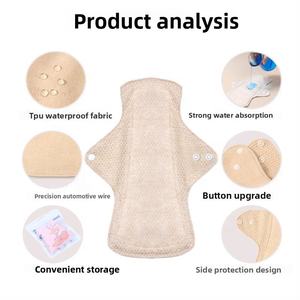 Bantalan menstruasi organik feminim yang dapat digunakan kembali kapas TPU Ultra halus dua lapis katun antibakteri kain dapat dicuci - Product Image 3