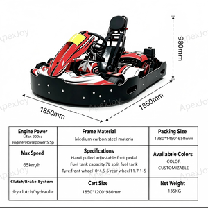 <span class=keywords><strong>Kart</strong></span> de course à essence ApexJoy RACE PRO A1 - 200cc 5.5HP, 65km/h, frein à disque hydraulique, pour adultes, location, entreprise, prix de gros B2B - Product Image 2