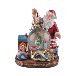 Personnalisé Grande Lumière Musique Automatique Neige <span class=keywords><strong>Père</strong></span> <span class=keywords><strong>Noël</strong></span> Boule de Verre Décoration Boule de Cristal de <span class=keywords><strong>Noël</strong></span> Ornement en Résine - Product Image 2