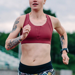 Compressione con Zip frontale reggiseno da corsa costume da bagno con capezza a fascia posteriore pantaloncini Set reggiseno sportivo medio - Product Image 5