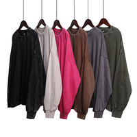 Pulls à col rond tendance délavés à l'acide, vente chaude 2025, confortables, doux, élégants, unisexes, doublés, 100% coton, imprimé vintage à la demande