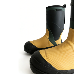 Bottes de pluie courtes chaudes pour hommes, doublure en peluche, entièrement imperméables, semelle antidérapante, chaussures en caoutchouc épaissies confortables pour l'extérieur - Product Image 4