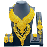 Ensembles de bijoux de mode de mariage indien de mariée en plaqué or personnalisé pour femmes ensembles de collier de boucles d'oreilles bague bracelet vente en gros