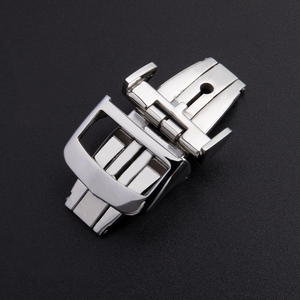 Boucle déployante en acier inoxydable argenté de 18 mm pour fermoir JAEGER, pour <span class=keywords><strong>montre</strong></span>, fermoir papillon, bracelet en caoutchouc ou en cuir - Product Image 1
