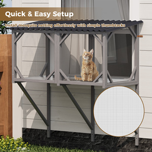 [Stock Disponible en EE. UU.] Catio Simple <span class=keywords><strong>para</strong></span> <span class=keywords><strong>Gatos</strong></span> con Red Antimosquitos y Ventana, Ideal <span class=keywords><strong>para</strong></span> Tomar el Sol y Dormir al Aire Libre - Product Image 6