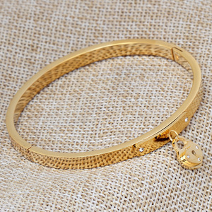 Fine Charm Bracelet 5Mm Diamond Heart Lock <b>Bangle</b> Women's Gift Jewelry Steel <b>Gold</b> <b>Rose</b> <b>Gold</b> - Product Image 4