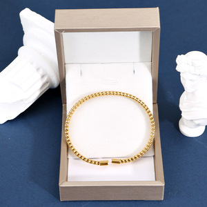 Bracelet élastique plaqué or 18 carats pour hommes et femmes, bijoux en acier titane, style urbain, tendance hip-hop - Product Image 5
