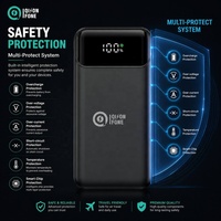 QSF 22.5W PD Charge rapide 20000mAh Batterie externe ultra-mince portable avec technologie GaN, écran LED et câble – Vente en gros, usine OEM