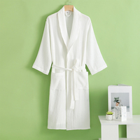 Peignoir en coton jacquard respirant et léger pour adultes, idéal pour la maison, le spa ou les centres de bien-être, avec option d'impression personnalisée du logo - Vente Flash