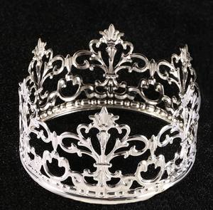 Couronne miniature de style rétro, diadème <span class=keywords><strong>doré</strong></span> en strass, couronne ronde, couronne de gâteau - Product Image 6