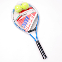 Raquette de tennis OEM en fibre de carbone bleue avec logo personnalisé raquette en filet de nylon/tête de raquette de padel 65.5x20.5cm balles de tennis incluses