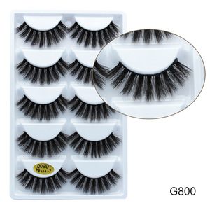 Kit de <span class=keywords><strong>cils</strong></span> artificiels 3D naturels épais G800, lot de 5 paires, prix de gros, personnalisable, pour revendeurs - Product Image 3
