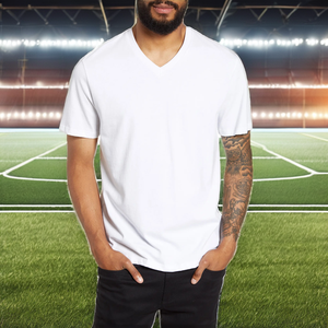 <span class=keywords><strong>T</strong></span>-shirts blancs personnalisés pour hommes à bas prix 100% coton <span class=keywords><strong>col</strong></span> en <span class=keywords><strong>v</strong></span> style décontracté d'é<span class=keywords><strong>t</strong></span>é avec logo personnalisé motif solide vente en gros - Product Image 5
