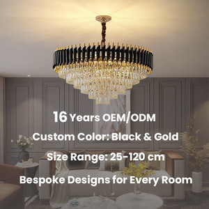 <span class=keywords><strong>Lustre</strong></span> Doré de Luxe en Cristal, Suspension Luminaire Pendante Haute Qualité pour Décoration d'Hôtel - Product Image 2