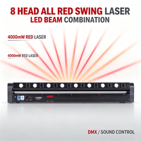 Projecteur laser de scène à tête mobile 150W 8 têtes, faisceau LED matriciel rouge, contrôle DMX512, pour DJ, club, discothèque, fête