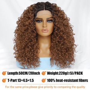 批发卷曲纽扣蕾丝假发合成单元5纤维流苏假发日本合成弹力感应合成假发 - Product Image 5