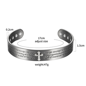 Braccialetto con croce in rame con gioielli cristiani Energinox con versetto - Product Image 4