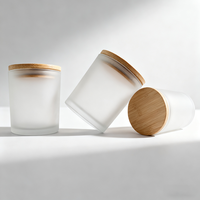 Bocaux à bougies en verre givré de luxe 8oz 10oz avec couvercles, contenants vides mats pour bougies d'aromathérapie, Tarros De Velas De Lujo