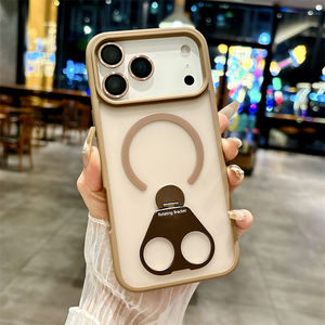 เคสโทรศัพท์มือถือแม่เหล็กฝ้าแบบหมุนได้สำหรับ iPhone 17 Air 16 15 PRO MAX ขาตั้งกล้องเลนส์กระจกฝาครอบที่จับแบบด้าน - Product Image 1