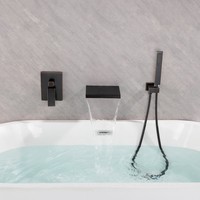 Mitigeur de bain mural moderne à double poignée, finition ORB, en laiton massif, pour douche et bain