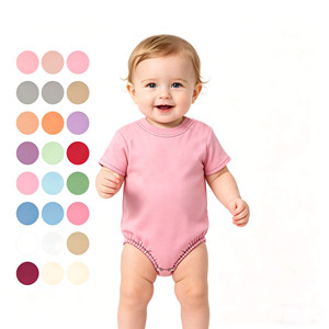 Vêtements pour enfants en coton uni de couleur unie, combinaison à bulles pour bébé, vêtements unisexes pour frères, vêtements pour nouveau-nés, nouveaux styles, vente en gros - Product Image 1