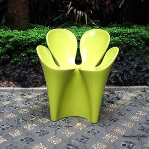 Chaise en fibre de verre design en forme de fleur à quatre feuilles pour villa, jardin, terrasse, utilisation extérieure, fabriquée en Chine - Product Image 4