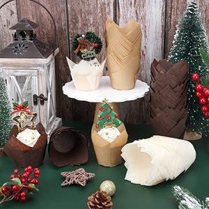 Tulip Trang Trí Dùng Một Lần Giấy Bánh Ly Không Thấm Mỡ Muffin Và Cupcake Nướng Khuôn Thanh Lịch Hoa Lót Cho Công Cụ Nướng Bánh - Product Image 2