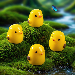 Mini Figura de Resina de Pollito, Miniaturas, Decoraciones de Paisaje, Adorno de Pollo Amarillo, Adornos de Escritorio, Accesorios para Manualidades - Product Image 2