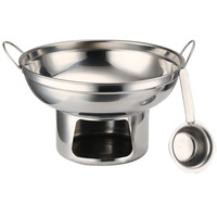 Réchaud à alcool en acier inoxydable de style thaïlandais 18/20/22 cm, pour une ou deux personnes, chaud